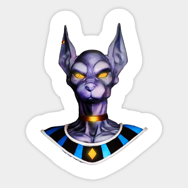 Lord of Destruction Beerus-sama! Sticker by iQdesign